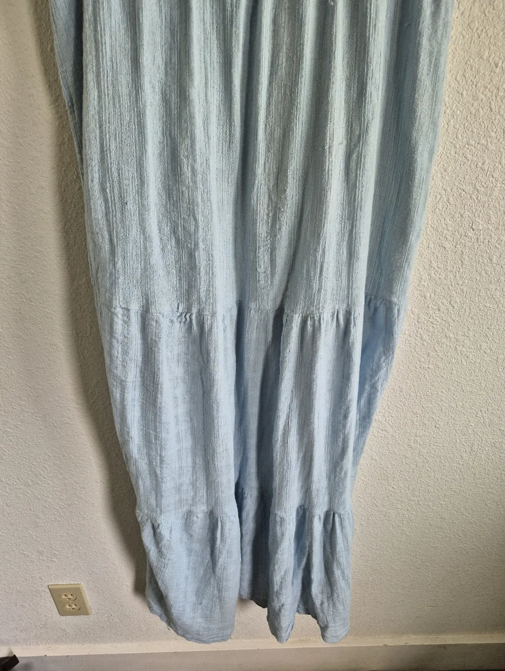 Amuse Society Light Blue Tie Front Sleeveless Tiered Maxi Dress Womens Size XL - Picture 3 of 7